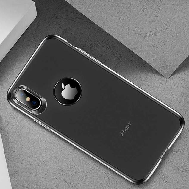 Totu tyndt silikone cover til iPhone Xs Max i Sort/gennemsigtigt Totu tyndt silikone cover til iPhone Xs Max i Sort/gennemsigtigt