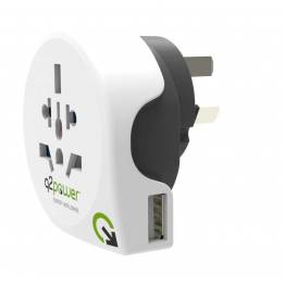 Q2Power Ultimative Rejseadapter verden til USA/UK/EU/AUS m. USB stik