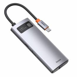 Baseus USB-C 6-i-1 hub, 3xUSB 3.0, HDMI, 100W PD og netværk
