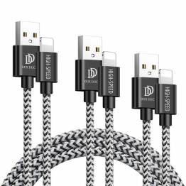 DUX DUCIS Hårdført Lightning Nylon kabel 3-pack - 0,25m, 1m og 2m