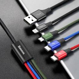 Baseus 4-i-1 multi opladerkabel USB - Lightning, MicroUSB og 2x USB-C