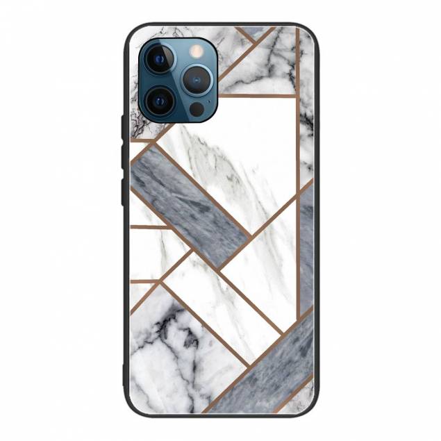 iPhone 13 Pro cover 6,1" med marmor mønster - Hvid/grå