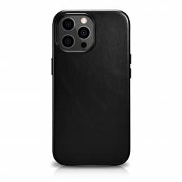 Eksklusivt iPhone 13 Pro cover i ægte læder fra iCarer - Sort