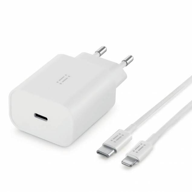 Billede af Aiino iPad/iPhone 20W USB-C oplader med MFi Lightning kabel