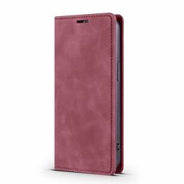  iPhone 13 cover med klap og kortplads i kunstlæder - Rødbrun