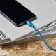 GreyLime Braided USB-C til MFi Lightning Kabel Blå 1 m