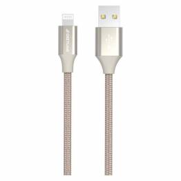 GreyLime Braided USB-A til MFi Lightning Kabel Beige 2 m