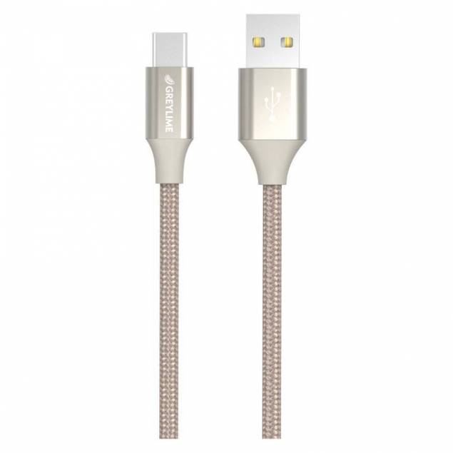 GreyLime Braided USB-A til USB-C Kabel Beige 2 m