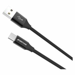 GreyLime Braided USB-A til USB-C Kabel Sort 1 m