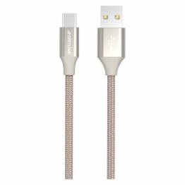 GreyLime Braided USB-A til USB-C Kabel Beige 1 m
