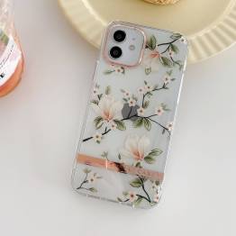  iPhone 12 / 12 Pro cover med blomster - Magnolie