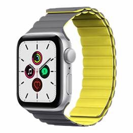 Magnetisk Apple Watch rem i silikone 38/40/41mm - Grå/Gul