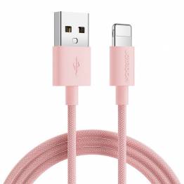 Joyroom USB til Lightning kabel - vævet pink