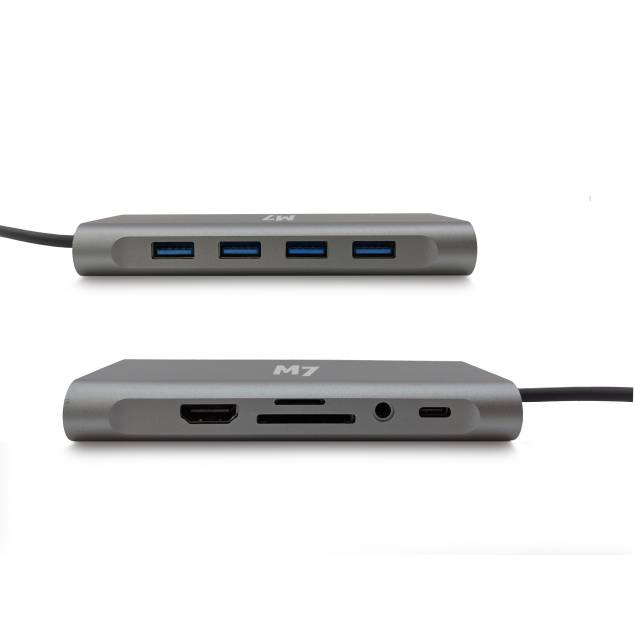 USB-C 11-i-en dock m. HDMI & VGA SD microSD RJ-45 USB3.0 og USB-C M7