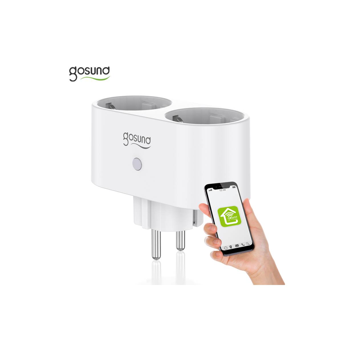 Gosund smart dobbelt strømstik med Wi-Fi - Alexa, Home -
