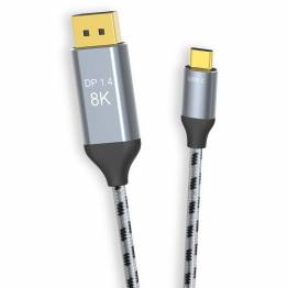  Vævet 8K USB-C til Displayport kabel - 1m