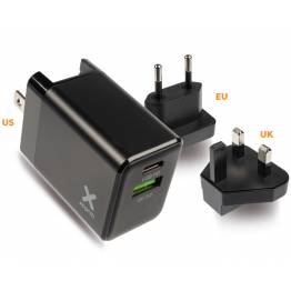  XTORM USB-C oplader 20W USB-C PD med EU,UK,US