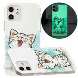 iPhone 12/12 Pro selvlysende cover - Glad kattekilling