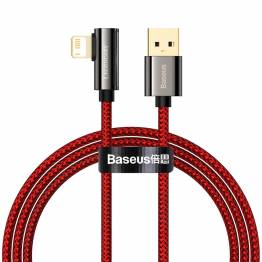 Baseus Legend hårdført vævet gamer Lightning kabel m vinkel - 1m - Rød