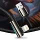 Baseus Legend hårdført vævet gamer Lightning kabel m vinkel - 2m - Blå
