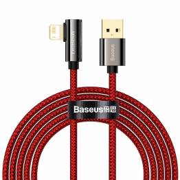 Baseus Legend hårdført vævet gamer Lightning kabel m vinkel - 2m - Rød