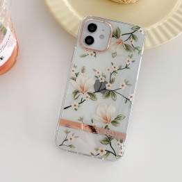  iPhone 12 Pro Max cover med blomster - Magnolie