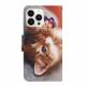 iPhone 14 Pro cover med klap og kortplads i kunstlæder - Kattekilling