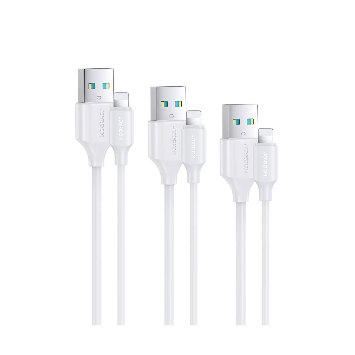 Stifte bekendtskab Måned pulver Joyroom 3-pack USB til Lightning kabel - 0,25m, 1m og 2m - Hvid - Gixmo.dk