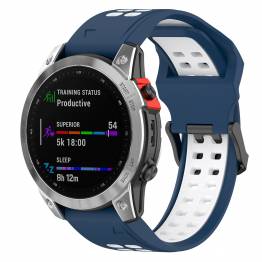 OEM Silikone rem til Garmin Fenix 7S / 6S 5S - 20mm BlÃ¥/Hvid