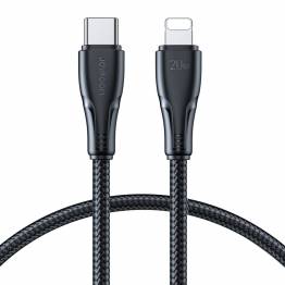 Joyroom USB-C til Lightning kabel - 25 cm - Sort vævet
