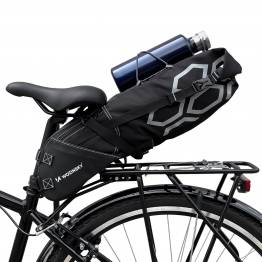 Stor saddeltaske til cykel med nem montering - op til 65cm og 12l
