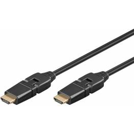 Goobay HDMI 2.0 kabel med 360° fleksible stik - 4K/60Hz - 1,5m