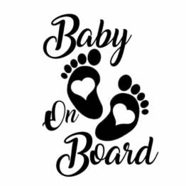 Baby on Board klistermærke til bilens bagrude - Sort