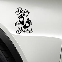  Baby on Board klistermærke til bilens bagrude - Sort