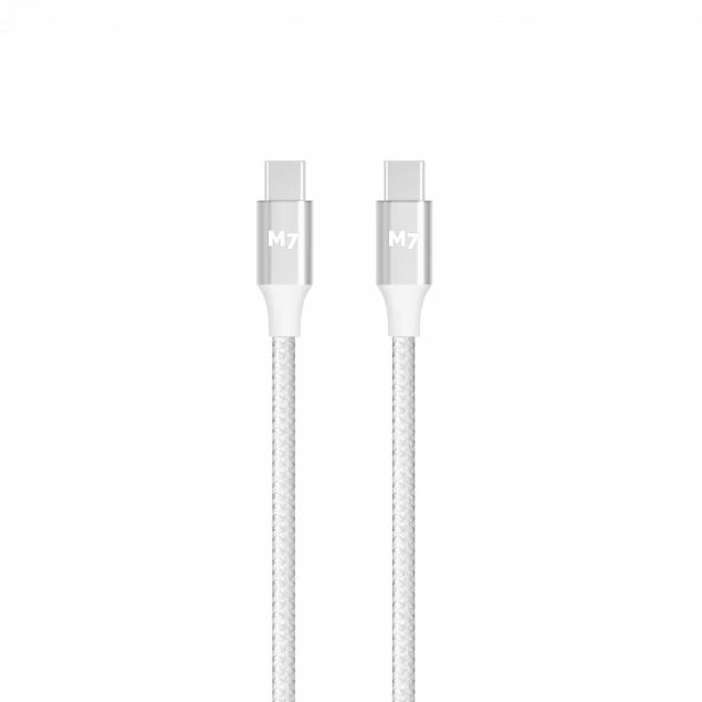 M7 hårdført Mac / iPhone / USB-C PD 100W opladningskabel - hvid - 2m M7 hårdført Mac / iPhone / USB-C PD 100W opladningskabel - hvid - 2m