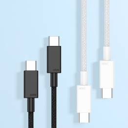  Vævet USB-C kabel 100W PD opladningskabel - Hvid - 0,5m