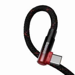  Baseus MVP hårdført USB til USB-C kabel med vinkel - 2m - Rød