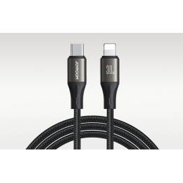  Joyroom Light-Speed vævet USB-C til Lightning kabel - 2m - Sort
