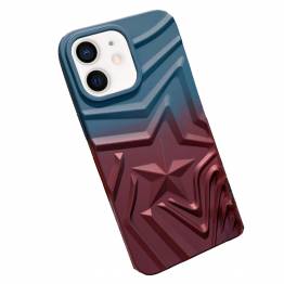 iPhone 12 / 12 Pro cover med 3D stjerne - Blå/Rød