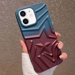  iPhone 12 / 12 Pro cover med 3D stjerne - Blå/Rød