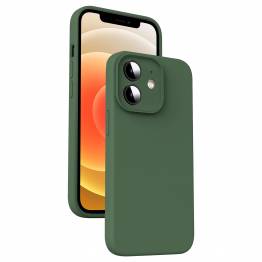 Silikone iPhone 12 cover med mikrofiber foring - Grøn