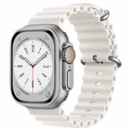 Ocean silikone rem til Apple Watch 42/44/45/49mm - Hvid