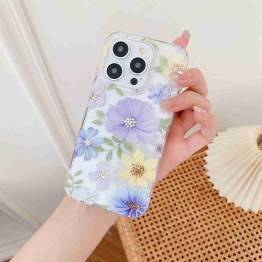  iPhone 12 / 12 Pro cover med blomster i sarte farver