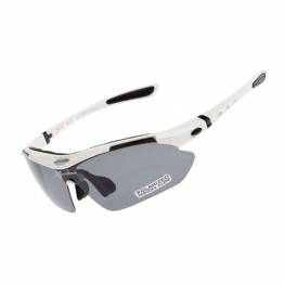  RockBros polariseret cykelbrille m 4 glas, etui og ramme til linser med styrke - Hvid