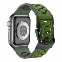  2-farvet silikone rem til Apple Watch 42/44/45/49mm - Army grøn/Grøn