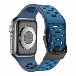  2-farvet silikone rem til Apple Watch 42/44/45/49mm - Navy blå/Blå