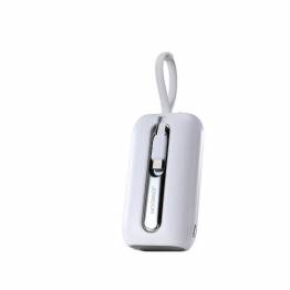  Mini powerbank m Lightning og USB-C kabler - 10.000mAh - 22,5W - Sort