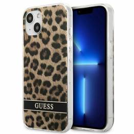 Guess GUHCP13SHSLOW iPhone 13 mini brun hardcase Leopard