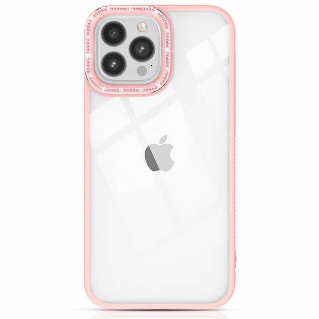 Kingxbar Sparkle Series cover til iPhone 13 Pro med krystaller cover - pink