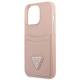 Guess iPhone 13 Pro / 13 pink hardcase SaffianoTriangle Logo kortplads